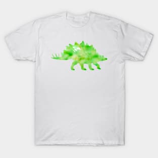 Green Stegosaurus Watercolor Painting T-Shirt